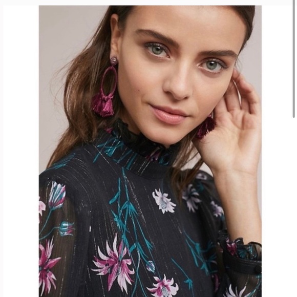 Anthropologie Donna Morgan High-Neck Floral Dress - Picture 2 of 8